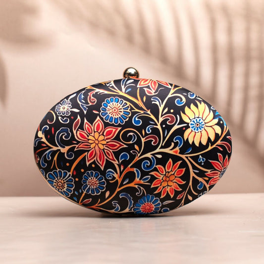 Best Selling Oval Shape Batik Hand Painted Clutches